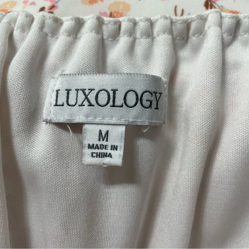 Luxology Floral Chiffon Cottagecore Tiered Puff Sleeve Maxi Dress Size M